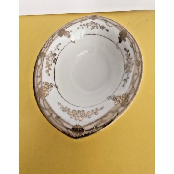 Vintage Hand Painted Nippon Japan Gold Encrusted Candy/Nut Bowl 1950's 5 3/4" - Picture 4 of 15